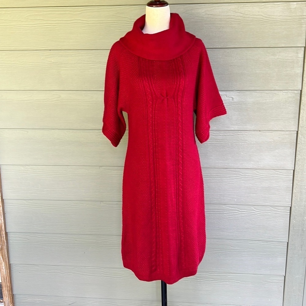 Tahari Arthur S Levine Wool Blend Sweater Dress
